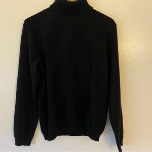 Zara L black turtleneck sweater with striped detail